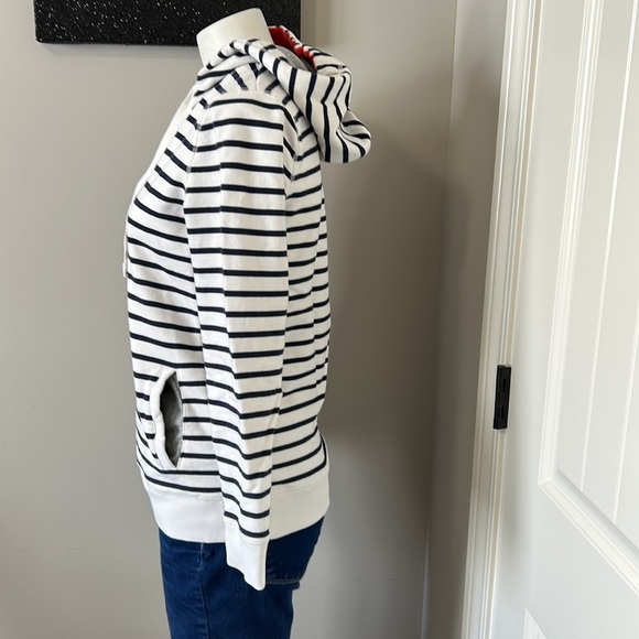 Boden Casual Hoodie Navy White Stripe Sz 6 - Picture 4 of 11